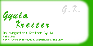 gyula kreiter business card